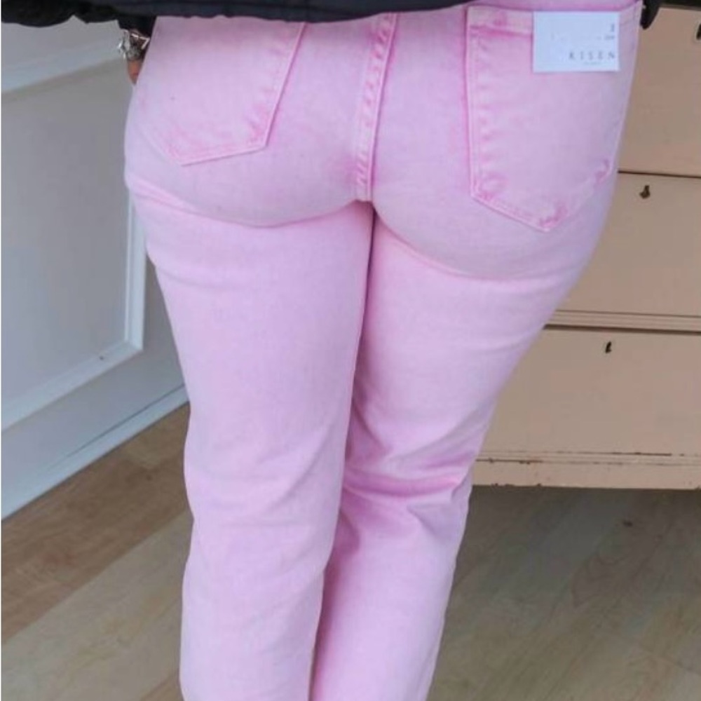 Cute Acid Wash Pink Jeans